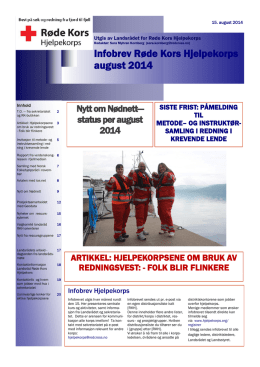 Infobrev Røde Kors Hjelpekorps august 2014
