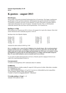 K-posten august 2013 - Sameiet Kjørbokollen 31-49