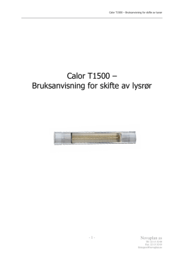 Calor T1500 – Bruksanvisning for skifte av lysrør