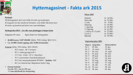 Hyttemagasinet - Fakta ark 2015