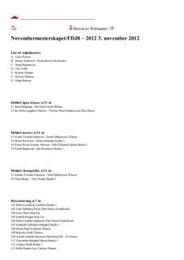 Novembermesterskapet/FDJ8 – 2012 3. november 2012