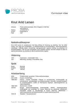 CV Knut Arild Larsen - Proba samfunnsanalyse