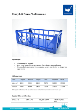 Heavy Lift Frame/ Løfteramme produktdatablad i pdf