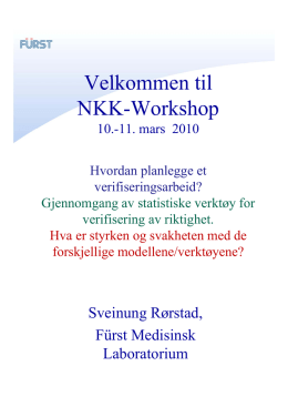 V lk til Velkommen til NKK-Workshop