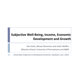 Economic Growth and Happiness: Reassessing the Easterlin Paradox