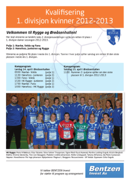 Kvalifisering 1. divisjon kvinner 2012-2013 Bentzen
