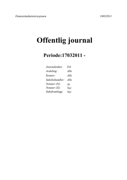 Offentlig journal Periode:17032011