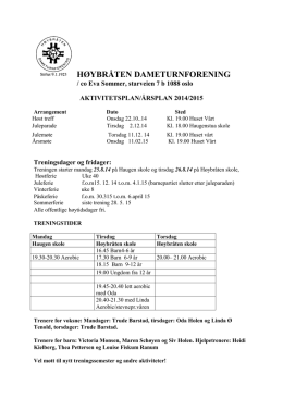 Aktivitetsplan 2014-2015 - Høybråten Dameturnforening