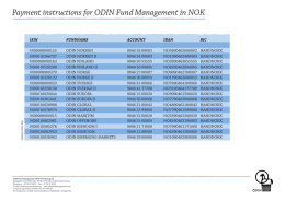 Payment instructions for ODIN Fund Management in NOK
