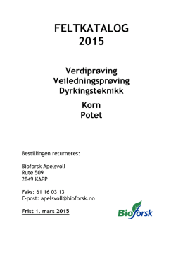FELTKATALOG 2015 - Norsk Landbruksrådgiving