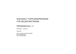 nasjonalt topplederprogram for helseforetakene program kull 17
