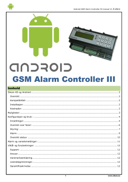 GSM Alarm Controller III - Android styringsapplikasjon