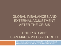 global imbalances and external adjustment after the crisis philip r