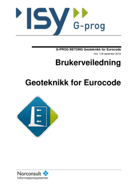 Brukerveiledning Geoteknikk for Eurocode