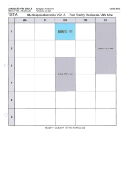 1 STA Studiespesialiserende VG1 A Tom Freddy Danielsen / Atle Moe