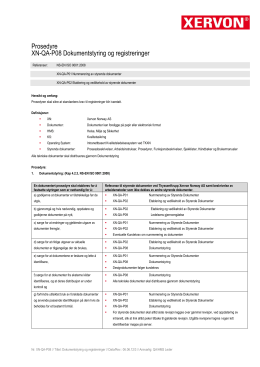Prosedyre XN-QA-P08 Dokumentstyring og registreringer