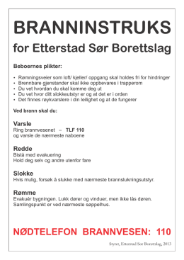 Branninstruks Etterstad Sør Borettslag