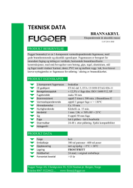 Teknisk datablad - Fugger Norge AS