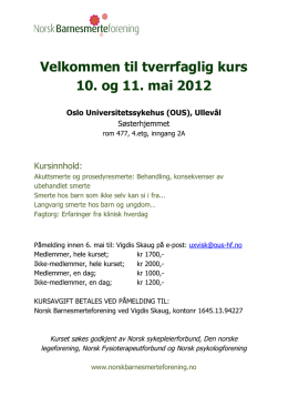 NBSF Vårkurs 2012.pdf - Norsk Barnesmerteforening