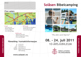 Solåsen Bibelcamping 08. - 24. juli 2011