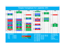 Timeplan Treningshuset fra 1. september 2013