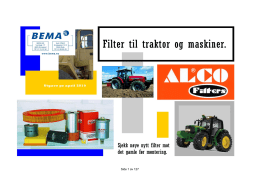 Filter til traktor og maskin 2010