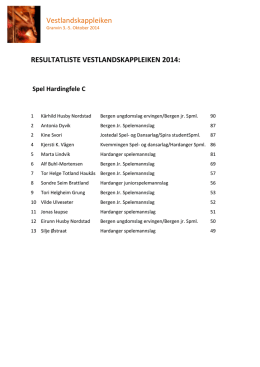 Resultatliste Vestlandskappleiken 2014