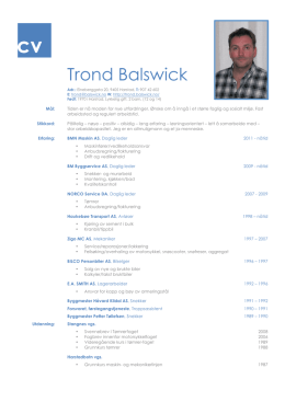 Trond Balswick - BM Byggservice AS