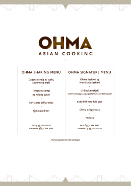 ohma sharing menu ohma signature menu