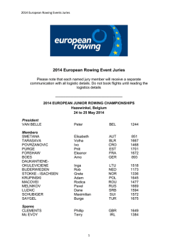 2014 European Rowing Event Juries