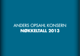 Nøkkeltall 2013 - Anders Opsahl gruppen