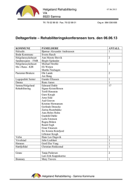 Deltakerliste - Helgeland Rehabilitering