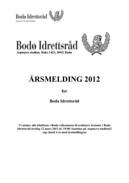 ÅRSMELDING 2012 - Bodø idrettsråd