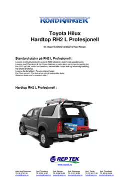 Toyota Hilux Hardtop RH2 L Profesjonell - Rep