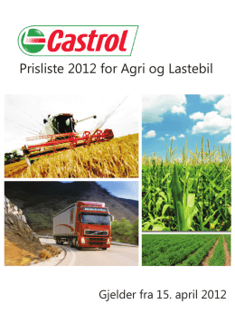 Castrol prisliste Agri og Last 2013