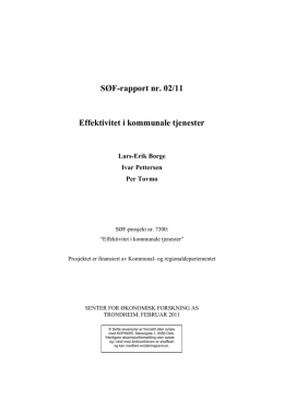 SØF-rapport nr. 02/11 Effektivitet i kommunale tjenester