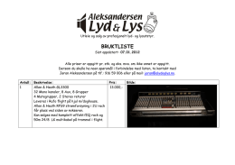 BRUKTLISTE - Aleksandersen Lyd & Lys