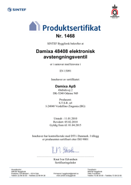 Damixa 48408 elektronisk avstengningsventil