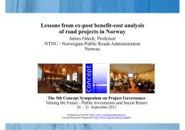 Lessons from ex-post benefit-cost analysis of road - Concept