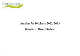 Årsplan for 10.klasse 2012-2013