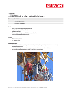 XN-HMS-P02 Arbeid pÃ¥ stillas - retningslinjer for brukere