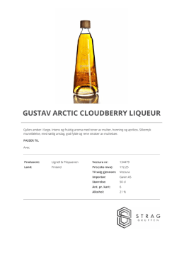 Gustav Arctic Cloudberry Liqueur