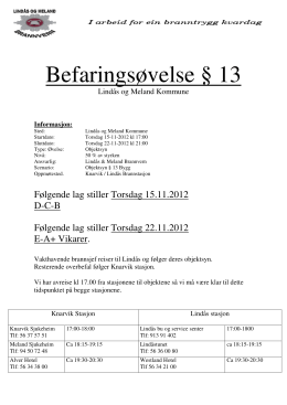 Befaringsøvelse § 13 - Lindås og Meland Brannvern