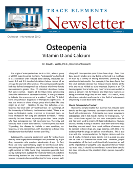 Osteopenia - Trace Elements, Inc.