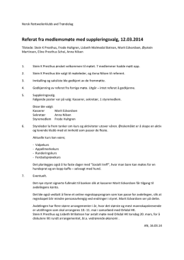 Referat fra medlemsmøte - Norsk Rottweiler Klubb avdeling Trøndelag
