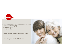 Løsninger for pensjonsområdet i NAV