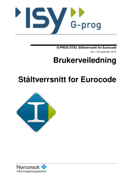 Brukerveiledning Ståltverrsnitt for Eurocode