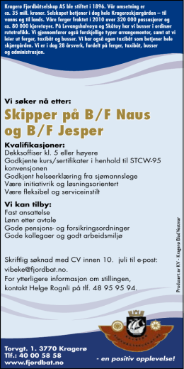 Skipper på B/F Naus og B/F Jesper