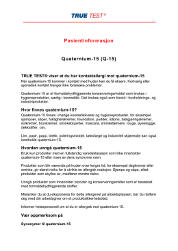 Pasientinformasjon Quaternium-15 (Q-15)