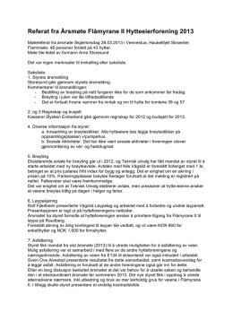 2013 Referat fra Årsmøte Flåmyrane II Hytteeierforening